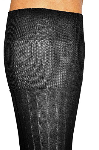 vitsocks Calcetines Altos 100 ALGODÓN Finos Hombre (2 PARES) Ejecutivos Elegantes, negro, 39-41