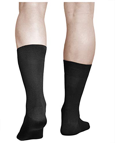 vitsocks Calcetines Ejecutivos 98% Algodón Hombre (3 PARES) Lisos, negro, 44-46