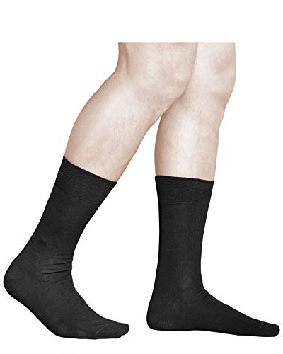 vitsocks Calcetines Ejecutivos 98% Algodón Hombre (3 PARES) Lisos, negro, 44-46