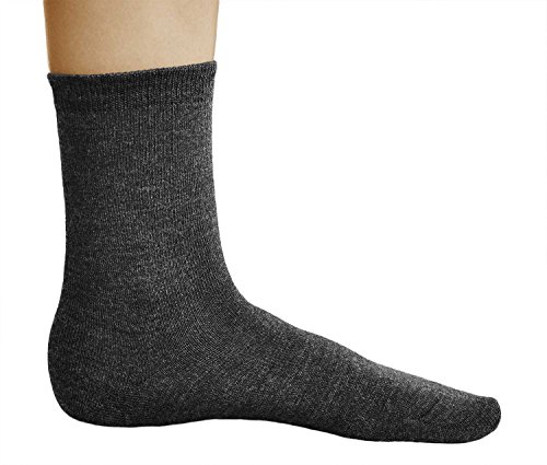 vitsocks Calcetines Lana MERINO 80% Calientes Mujer (3 PARES) Transpirables Suaves, lisos gris, 35-38