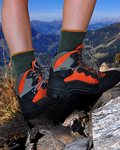 vitsocks Calcetines Lana Merino TREKKING Antiampollas Mujer, Senderismo Calientes, 2x pack: verde gris, 35-38