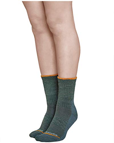 vitsocks Calcetines Lana Merino TREKKING Antiampollas Mujer, Senderismo Calientes, 2x pack: verde gris, 35-38
