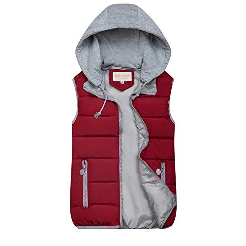 VJGOAL Abrigo de Mujer Otoño Invierno Moda Cálido Color sólido Cremallera sin Mangas Chaleco con Capucha Abrigo Chaqueta Acolchada