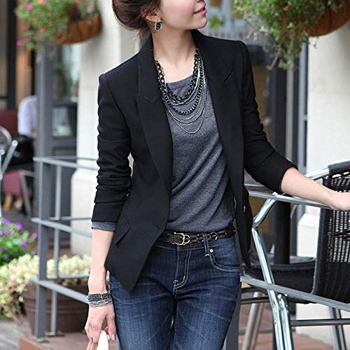 VJGOAL Blazers para Mujer Botones Bolsillos de Solapa de Manga Larga Trajes Señoras Office Casual Slim Rebeca Abrigos Tops Chaqueta de Fiesta