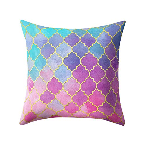 VJGOAL Hexagonal de Nido de Abeja de impresión Suave Cojín Cómodo Funda de Almohada Cuadrada Decoración del Hogar(45_x_45_cm,Negro5)