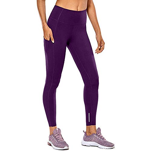 VJGOAL Pantalones de Yoga de Cintura Alta para Mujer Leggings de Secado rápido de Color sólido Informal Medias elásticas Gimnasio Corriendo Gimnasio Pantalones Deportivos con Bolsillos
