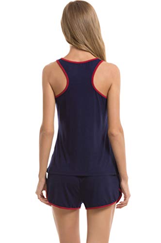 Vlazom Conjunto de Pijama Mujer Verano Corta Super Cómoda y Suave, Ropa de Dormir Transpirable para Dormir Tranquila -S-XXL