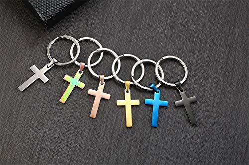 VNOX Personalizado Biblia Verso fe Cruz Oración Llavero Llavero Llavero para Hombres Mujeres,Acero Inoxidable Regalo Religioso