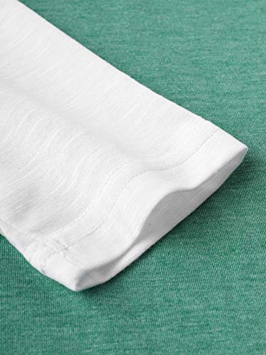 VONDA Camisa Manga Larga para Mujer Blusas Manga Larga Elegante Camiseta Larga Rayas Casual Túnica Tops Jersey Largo A-Verde M