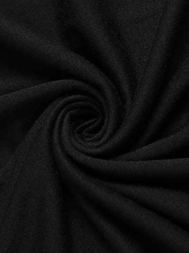 VONDA Camiseta de Manga Larga para Mujer Camisas Casuales de Cuello Redondo Jersey Flojo de béisbol raglanas A-Negro S