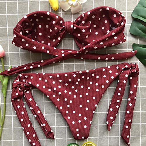 Voqeen Bikini Mujer Bikini con Estampado de Lunares Push-Up Traje de baño con Acolchado Traje de baño