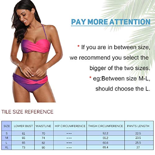 Voqeen Bikinis Mujer Push Up Bikinis 2021 Bandeau Top Traje de Baño Mujer Sexy Conjuntos de Bikini Reversibles 2pcs Halter Cuello Bikini