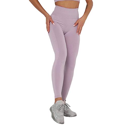 Voqeen Pantalones de Adelgazantes Push Up Mujer Leggins Reductores Adelgazantes Leggings Pantalones de Yoga Anticeluliticos Cintura Alta Mallas Fitness (Morado Claro, M)