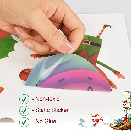 Voqeen Pegatinas de Navidad Calcomanías para ventanas Lindo Decoración de ventanas Santa Claus Adhesivos reutilizables Calcomanías electrostáticas ventanas