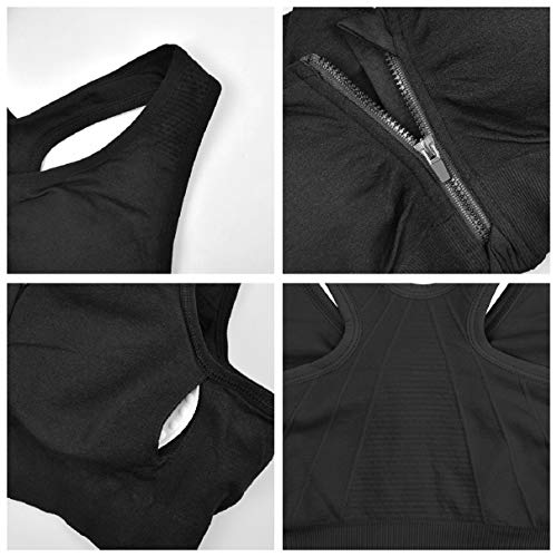 Voqeen Sujetador Deportivo Mujer Push Up con Almohadillas Extraíbles Bra Deporte Yoga Fitness Run Ejercicio de Diaria Slim Fit sin Anillo de Acero Chaleco para Mujer Sujetador de Camisola para