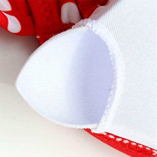 Voqeen Traje de Baño Bikini Floral Mujer Bikinis Sujetador Push-up Sexy Traje de Baño de Dos Piezas BañAdores Tops y Braguitas Ropa de Playa (Rojo y Punto Blanco, L)