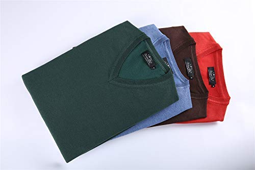 Voray Ga Jersey Básico de Punto Cuello Pico (Marrón, XXL)