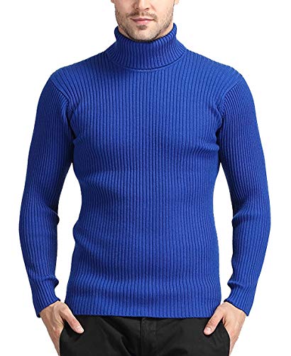 Vorgelen Suéter Hombre Jersey De Cuello Alto Delgado Manga Largo de Punto Tamaño