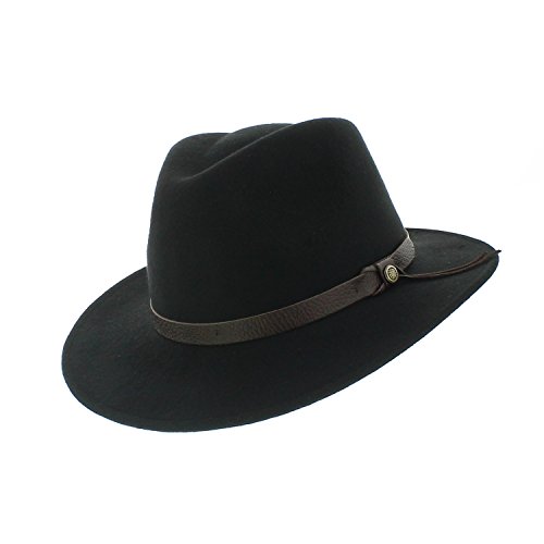 Votrechapeau Amance – Sombrero fedora, fieltro impermeable, color negro negro 61 cm