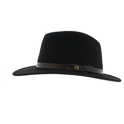 Votrechapeau Amance – Sombrero fedora, fieltro impermeable, color negro negro 61 cm
