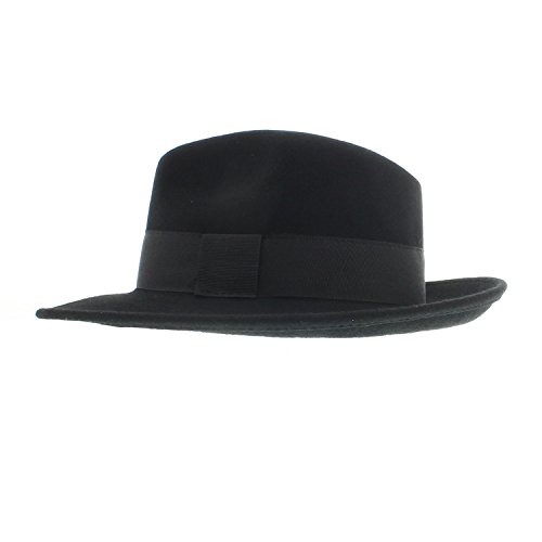 Votrechapeau – Sombrero de Fedora, de fieltro, plegable - Hanz Negro 62 cm