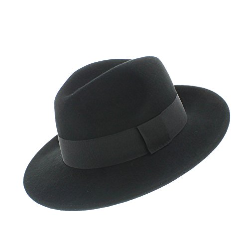 Votrechapeau – Sombrero de Fedora, de fieltro, plegable - Hanz Negro 62 cm