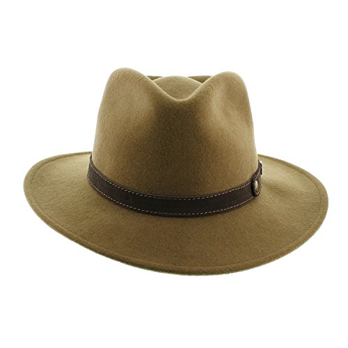 Votrechapeau – Sombrero fedora – fieltro plegable e impermeable – pétrus beige 59 cm