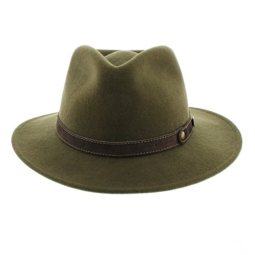 Votrechapeau – Sombrero fedora – fieltro plegable e impermeable – pétrus verde 54 cm
