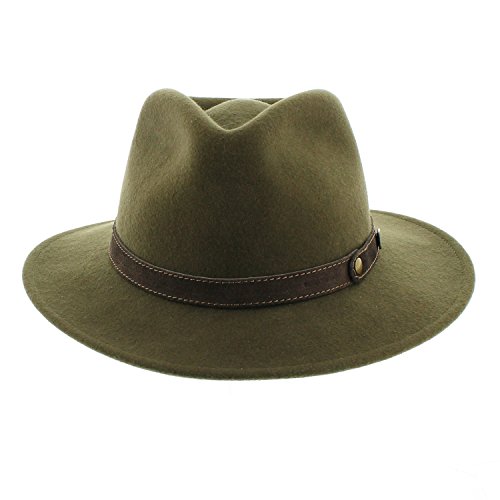 Votrechapeau – Sombrero fedora – fieltro plegable e impermeable – pétrus verde 54 cm