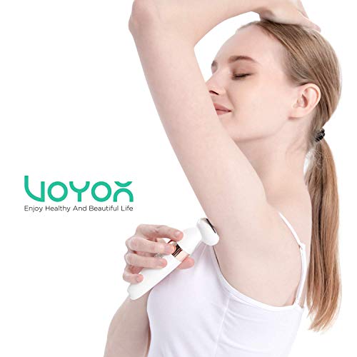 VOYOR 5 en 1 Afeitadora Mujer Eléctrica Rasuradora Femenina Depiladora Para Bikini, Rostro y Cuerpo, Maquinilla de Afeitar para Damas Máquina de Afeitar, Inalámbrico Recargable Impermeable ES500