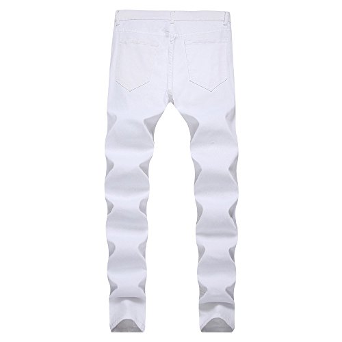 VPASS Pantalones Vaqueros para Hombre,Pantalones Casuales Moda Jeans Rotos Trend Largo Pantalones Pants Skinny Pantalon Fitness Jeans Largos Pantalones Ropa de Hombre