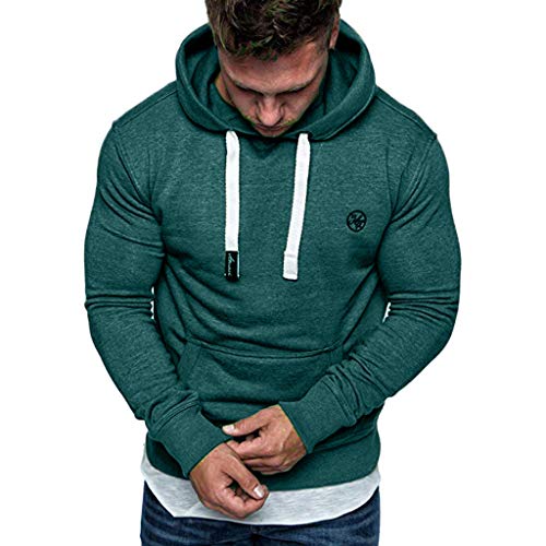 VPASS Sudaderas con Capucha, Sudadera para Hombre de Manga Larga otoño Invierno Casual Abrigo Camisas Blusa Top chándales Color sólido Hombres Manga Larga Chaqueta Abrigo