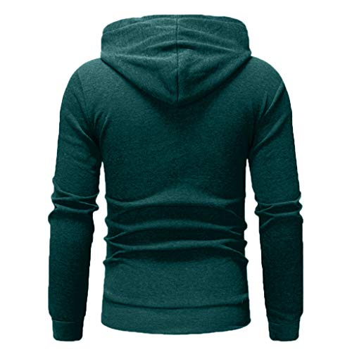 VPASS Sudaderas con Capucha, Sudadera para Hombre de Manga Larga otoño Invierno Casual Abrigo Camisas Blusa Top chándales Color sólido Hombres Manga Larga Chaqueta Abrigo