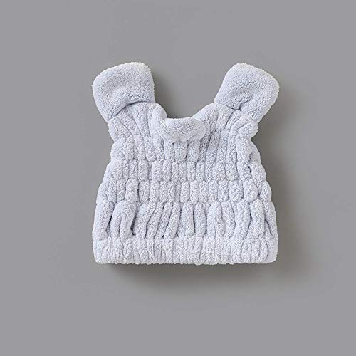 Vqxrhf Gorro de Pelo seco de Lana Coral para niños, Gorro de Ducha de Secado rápido Absorbente de Oso Lindo, Diadema de Microfibra para niños