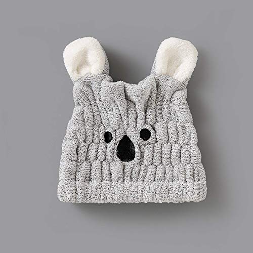 Vqxrhf Gorro de Pelo seco de Lana Coral para niños, Gorro de Ducha de Secado rápido Absorbente de Oso Lindo, Diadema de Microfibra para niños