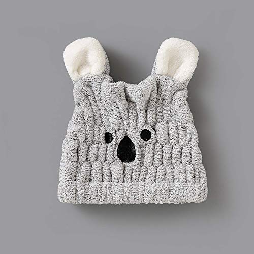Vqxrhf Gorro de Pelo seco de Lana Coral para niños, Gorro de Ducha de Secado rápido Absorbente de Oso Lindo, Diadema de Microfibra para niños