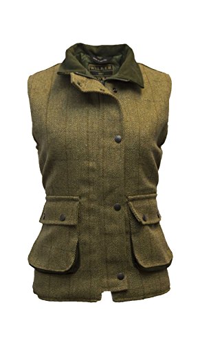 Walker and Hawkes - Chaleco de Tweed para Mujer - Inspirado en la hípica y la Caza - Salvia Claro - EU 38 (UK 10)