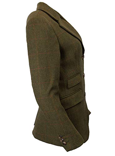 Walker and Hawkes Mayland - Blazer de Tweed para Mujer - Chaqueta de Estilo clásico inglés - Salvia Oscuro - EU 46 (UK 18)