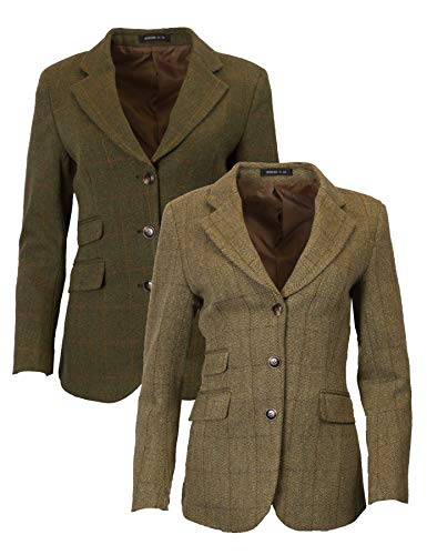 Walker and Hawkes Mayland - Blazer de Tweed para Mujer - Chaqueta de Estilo clásico inglés - Salvia Oscuro - EU 46 (UK 18)