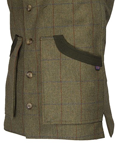 Walker and Hawkes Winston - Chaleco de Tweed para Hombre - Inspirado en la hípica y la Caza - Verde Bosque - Verde Bosque - XL (44"-46")