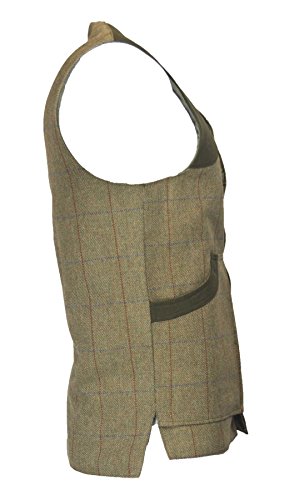 Walker and Hawkes Winston - Chaleco de Tweed para Hombre - Inspirado en la hípica y la Caza - Verde Bosque - Verde Bosque - XL (44"-46")