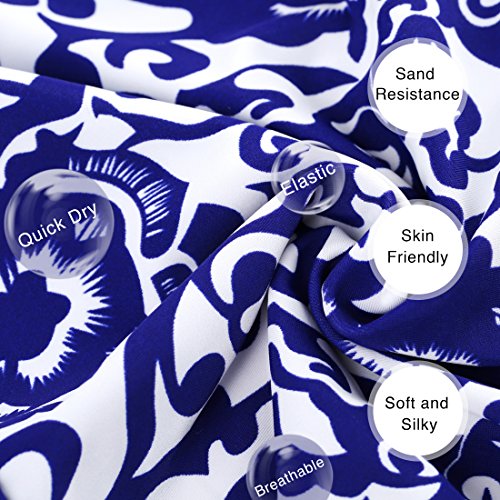 Wantdo Bañador Vestido de Playa Tankini con Falda 1 Pieza para Mujer Brillante Azul 44-46