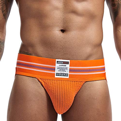 waotier 2019 Calzoncillos Hombre De Verano Moda Caliente Nuevos Sexy Patchwork Shorts Bolso Abultado Deportivo BóXer Suave Ropa Interior(M,Orange)