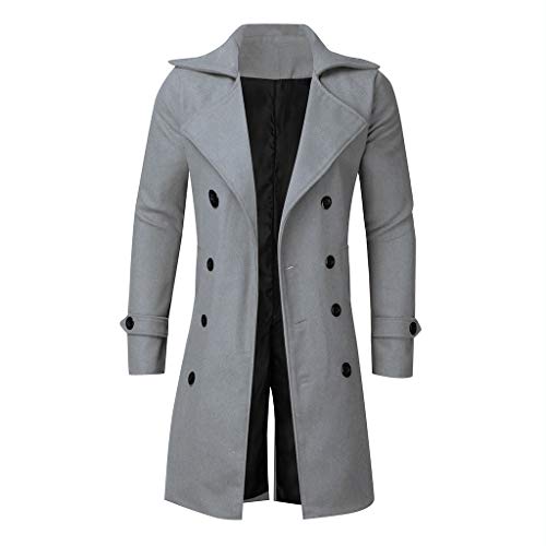 waotier Abrigo Lana Hombre Cazadoras Hombre Invierno Hombres Slim Elegante Moda Hombre 2019 Gabardina Chaqueta Larga Cruzada Parka Cortavientos