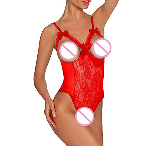 Warmword Conjuntos de Lencería Mujer Ropa Interior Ropa de Dormir Encaje Atractivo Babydol Pijamas