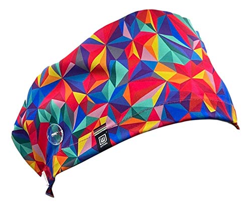 WEARK Gorro Quirófano Sanitario Mujer Hombre Enfermera Dentista Medico Pediatra Pelo Largo con Botones y Sudadero Frontal - (Modelo Color)