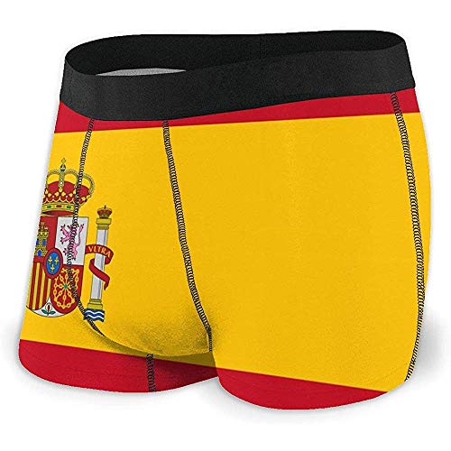 Web--ster Bandera de España Calzoncillos Boxer para Hombre Ropa Interior cómoda Absorbente con Cintura elástica Talla XL