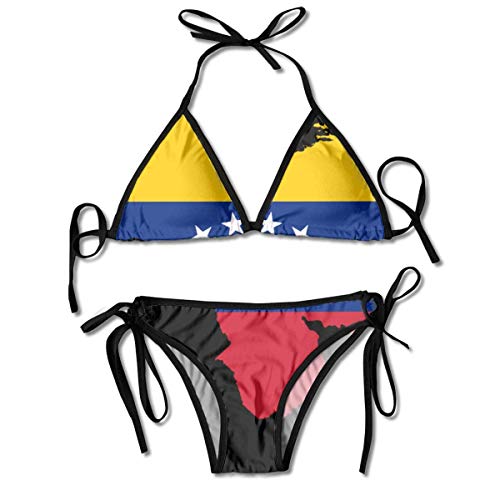 Web--ster Bandera Mapa de Venezuela Traje de baño de Bikini Sexy para Mujer