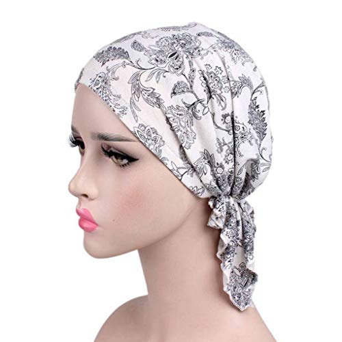 weilifang Chemo del Sombrero impresión Pañuelo de algodón de Las Mujeres Musulmanes impresión de Las Mujeres del Sombrero Atado Pérdida Turbante Estiramiento Cabello Atado Baotou Headwear