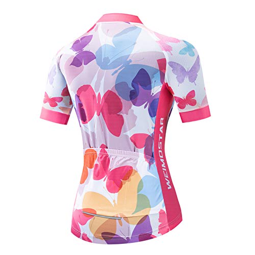 weimostar Camiseta de ciclismo para mujer MTB manga corta de secado rápido transpirable Bicicletas Tops deportes al aire libre senderismo ciclismo sudadera
